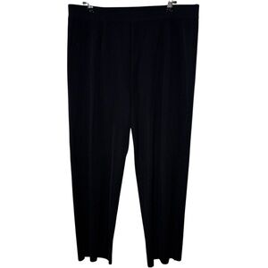 Misook Pull On Pants Women Size XL Knit Elastic Waist Acrylic Black Straight Leg